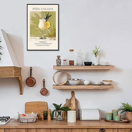 Framed Cocktail Posters 12x16in College Style