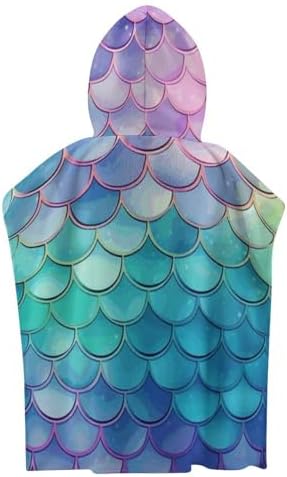 Kids Hooded Bath Towel Mermaid Print
