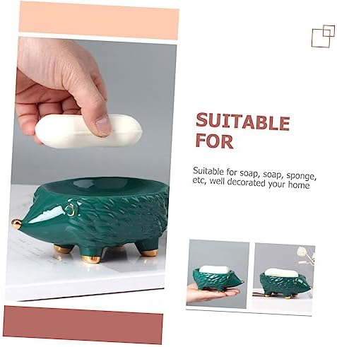 ABOOFAN Cartoon Hedgehog Soap Holder Ceramic Tray