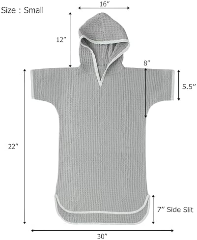 Original Kids Hooded Towel Poncho - 22x30 Grey