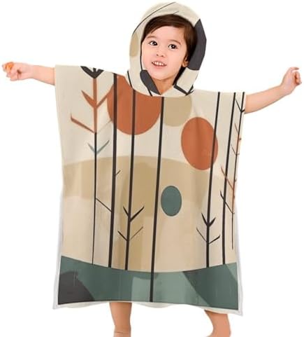 Kids Hooded Bath Towel with Circular Pattern