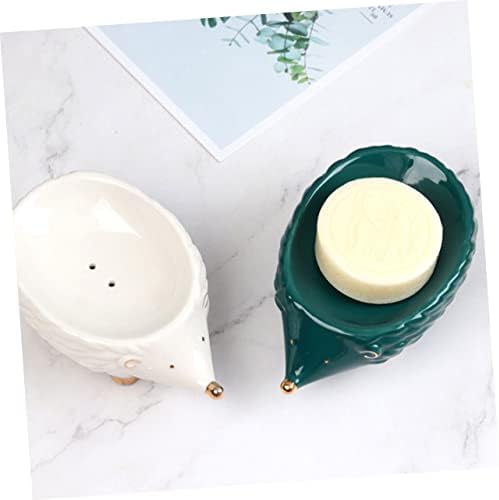 Elegant Nordic Ceramic Soap Holder with Cartoon Hedgehog Design