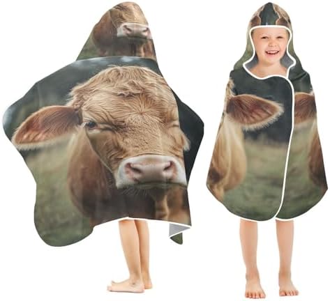 Kigai Cute Cow Hooded Bath Towel for Kids