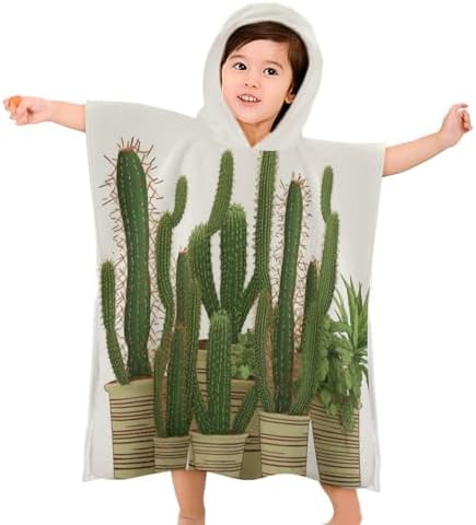 YTDRZ Kids Hooded Beach Towel with Cactus Print