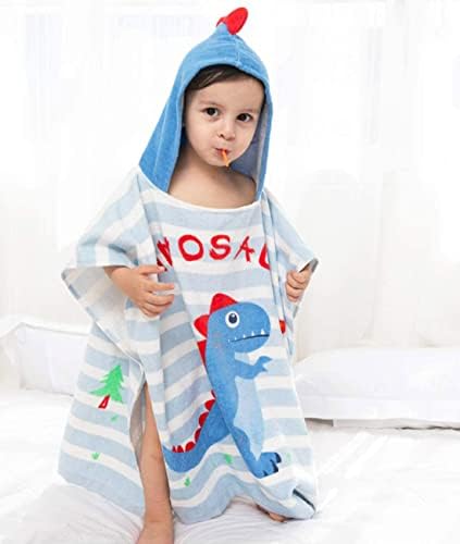 Kids Hooded Beach Towel Poncho with Animal Pattern