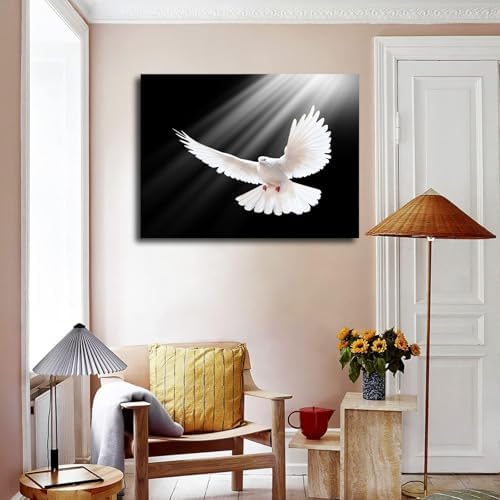White Dove Holy Spirit Canvas Wall Art Poster Print