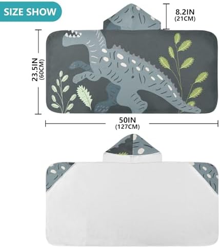 Susiyo Walking Dinosaurs Kids Bath Towel with Hood