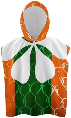 Kids Hooded Beach Towel with Leaf Print
