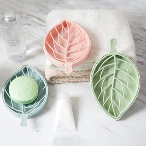 Creative Leaf Shape Soap Box Double Layer Green