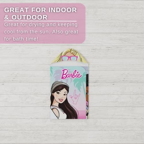 Barbie Hooded Bath Towel Wrap 24x50 by Franco Kids