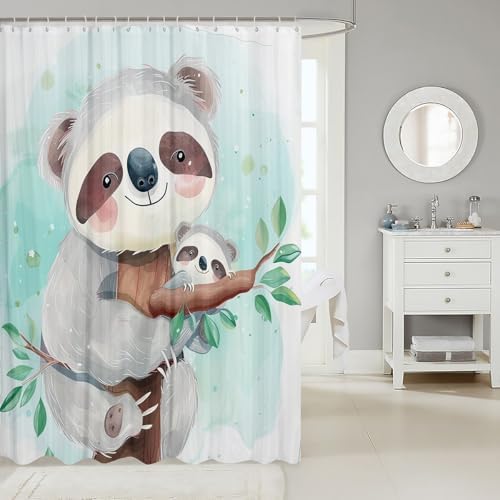 Feelyou Cute Koala Bath Curtain Set 72x72