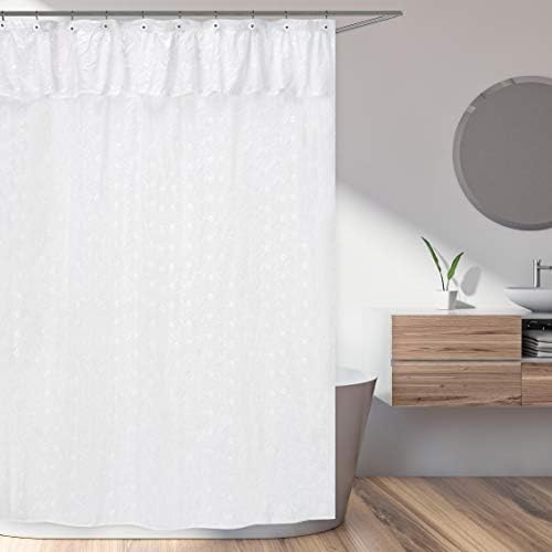 Sweet Jojo Designs White Eyelet Kids Shower Curtain