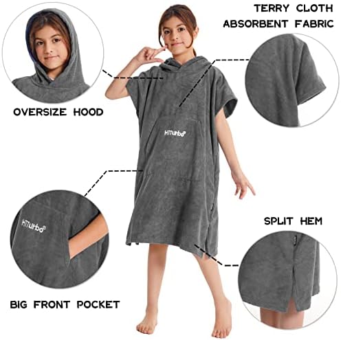 Hiturbo Kids Changing Towel Hoodie - Gray
