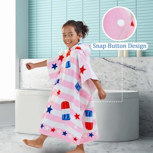 VOOVA MOVAS Kids Beach Towels with Hood for 4-8 Years
