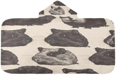 Msyxl Guinea Pig Pattern Hooded Kids Bath Towel