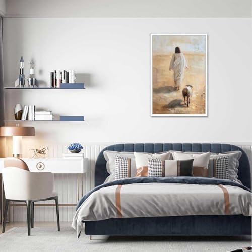 Jesus And The Lamb Poster 12x16in Unframed Wall Art