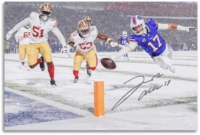 ZHANGYIDUAN Josh Allen Touchdown Canvas Poster Wall Art Decor Print