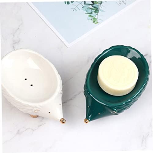 Ceramic Hedgehog Soap Dish with Self-Draining Design