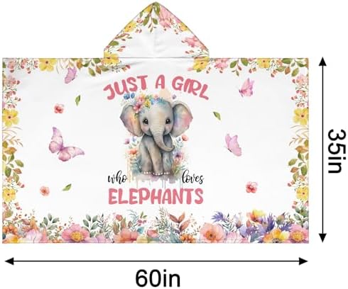 Elephant Hooded Bath Towels for Girls Soft Cotton