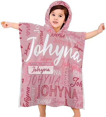 Custom Kids Hooded Towel with Name Personalized
