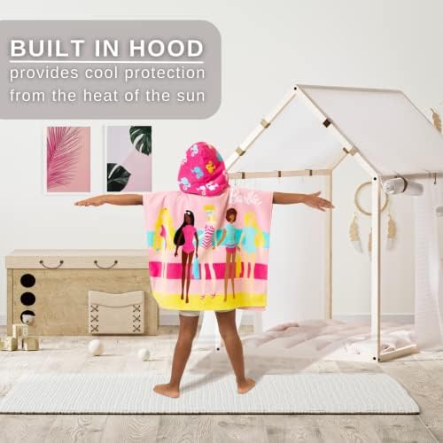 Franco Barbie Hooded Towel Poncho 24x22 Large