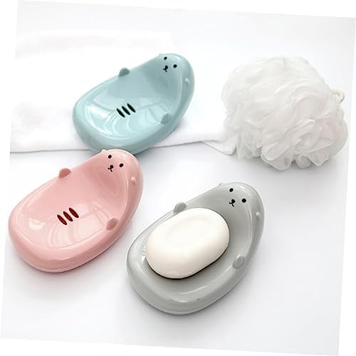 Ciieeo Round Cartoon Soap Holder for Kids Bathroom