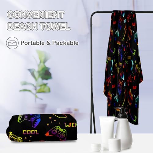 Sleepwish Kids Neon Gamer Beach Towel with Hood