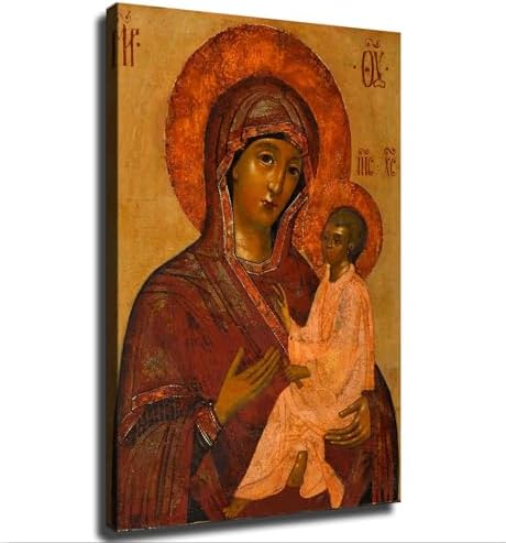 Our Lady Madonna and Child Orthodox Icon Canvas Poster Wall Art Print