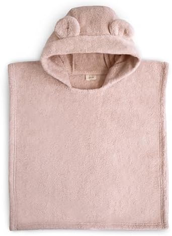 Mushie Poncho Towel for Toddlers and Kids Blush