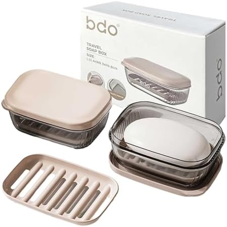 Leakproof Travel Soap Case with Lid and Drainage Tray