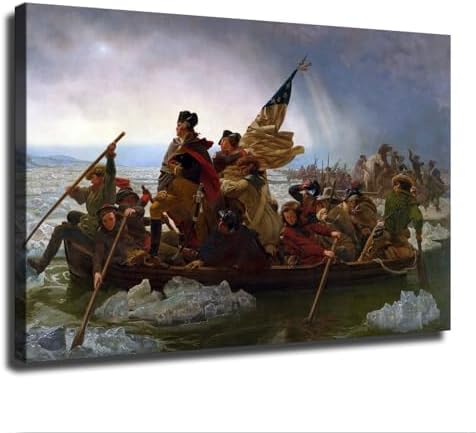 George Washington Crossing The Delaware Poster Canvas Wall Art Print 24x36inch Unframed