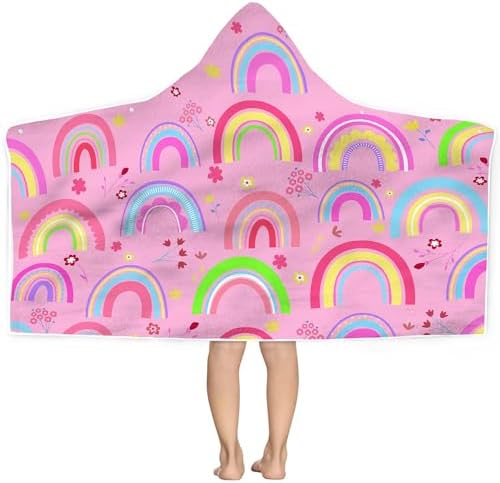 Bonsai Tree Rainbow Hooded Beach Towel for Kids