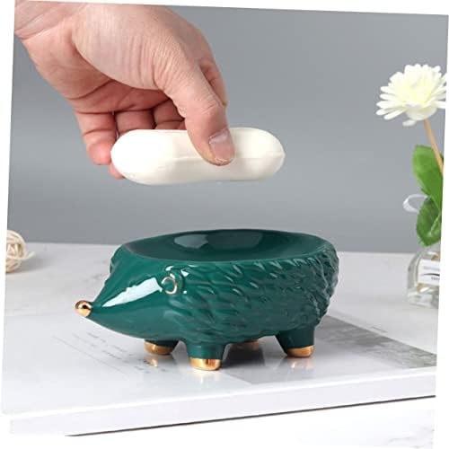 Cute Hedgehog Ceramic Soap Holder for Bathroom and Kitchen