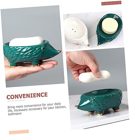 Hedgehog Shaped Ceramic Soap Holder for Bathroom