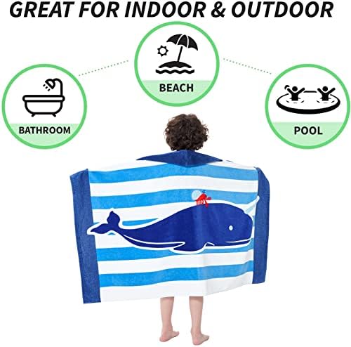 Bavilk Kids Hooded Bath Towel with Cartoon Animal Print