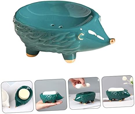 Ceramic Hedgehog Soap Dish with Self-Draining Design