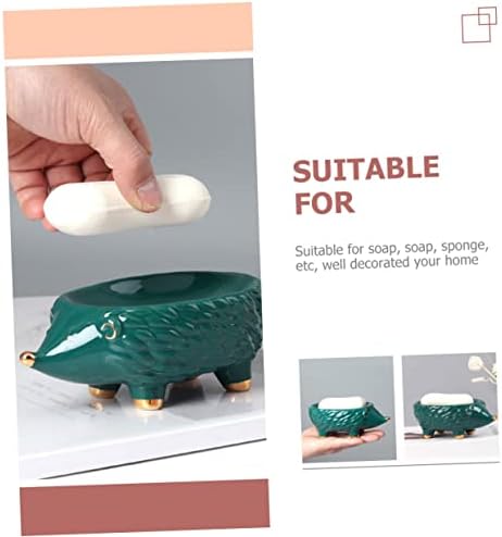 Hedgehog Shaped Ceramic Soap Holder for Bathroom