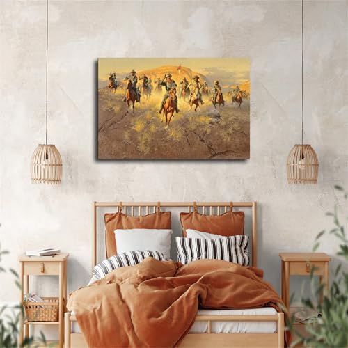 Buffalo Soldiers Framed Canvas Wall Art Poster