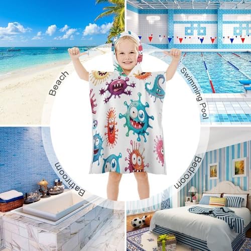 Kids Hooded Bath Towel with Cartoon Design
