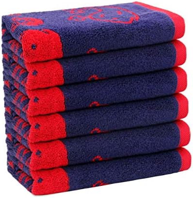 Original Kids Hand Towels Set of 6 Whale Design