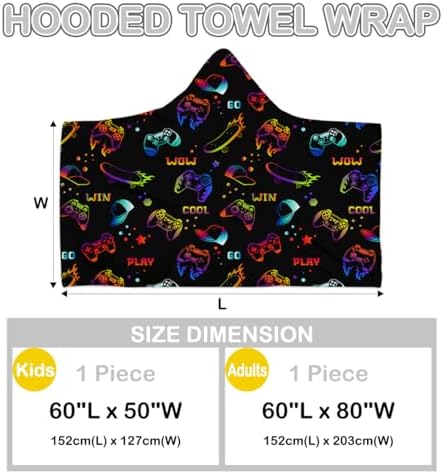 Sleepwish Kids Neon Gamer Beach Towel with Hood