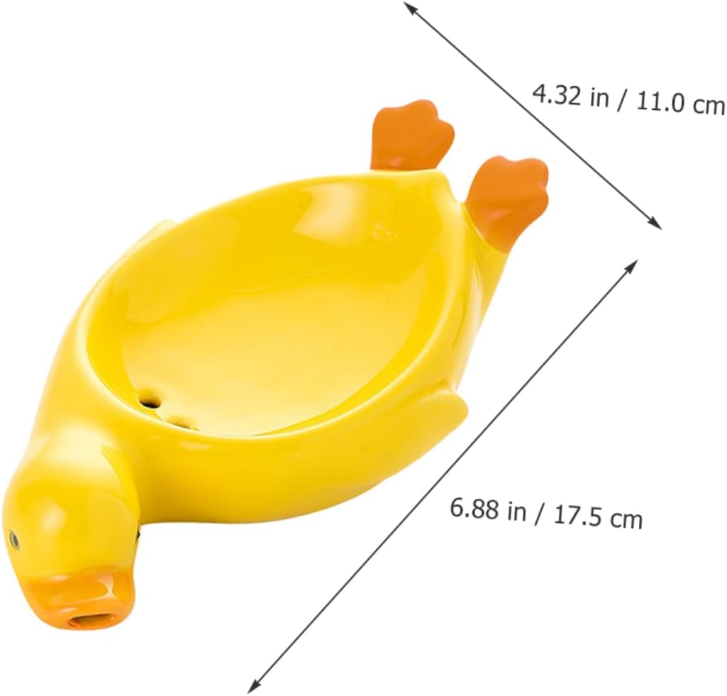 Ciieeo Decorative Ceramic Soap Holder Duck for Bathroom