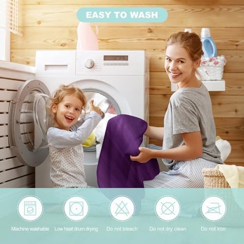 Kids Hooded Bath Towel Purple with Light Print