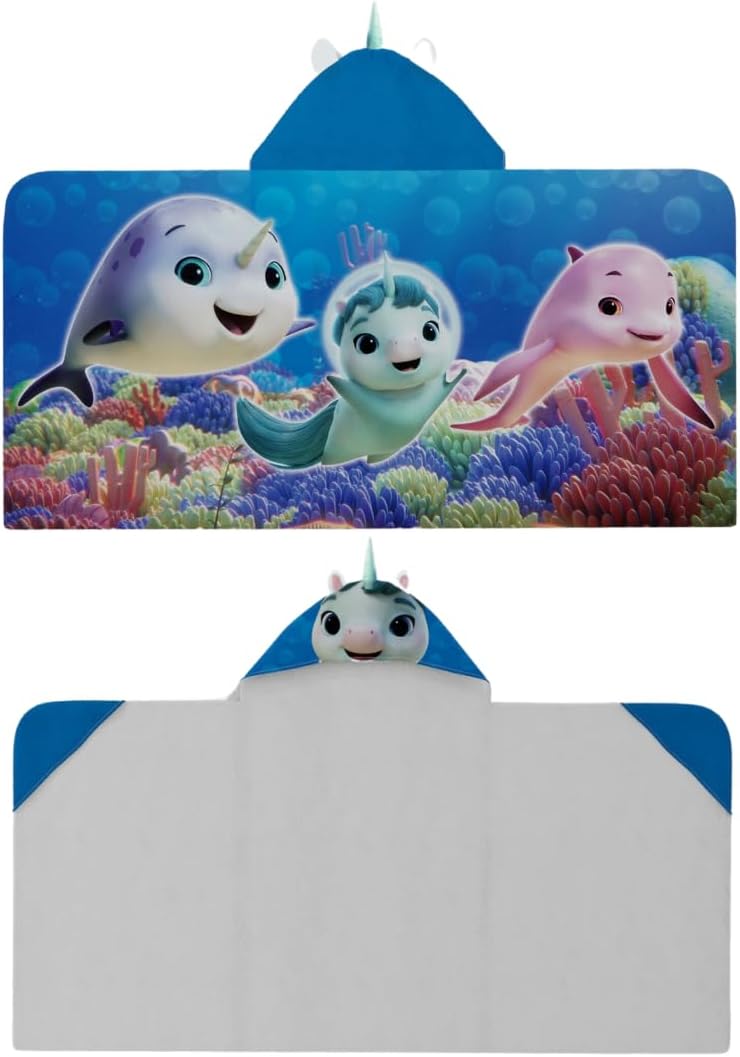 Franco DreamWorks Not Quite Narwhal Hooded Bath Towel 24x50 Inch
