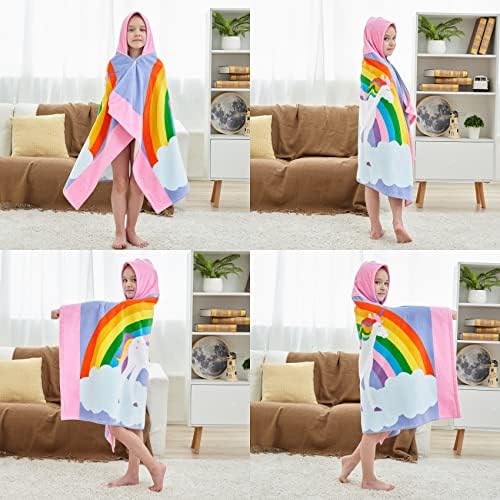 Kids Beach Towel Hooded Bath Towel for Boys Girls Age 3-10