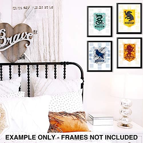TRENDYPRINT Hogwarts House Flags Set of Four Wall Art