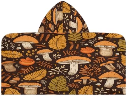 Pardick Kids Bath Towel with Hood and Mushroom Design