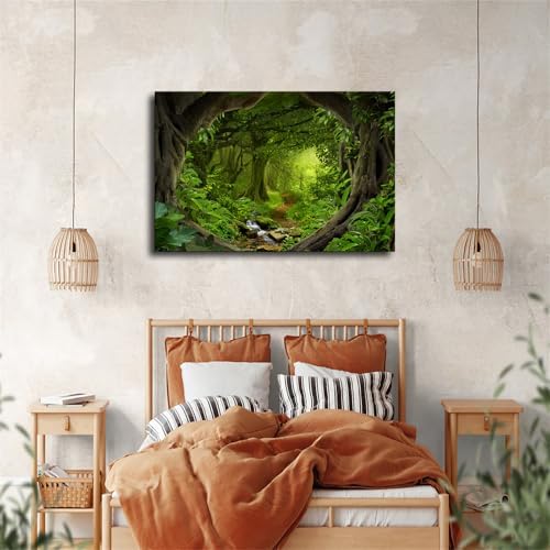 Beautiful Magical Fairy Forest Landscape Poster Canvas Wall Art
