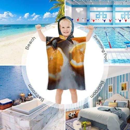 Kids Hooded Beach Towel with Turtles Design