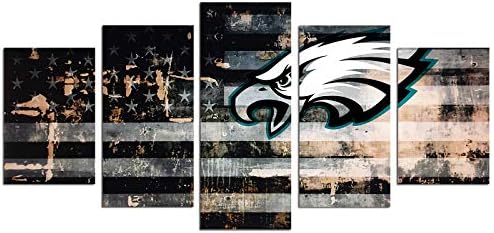 Philadelphia Sports Teams Canvas Wall Art Poster 5 Pieces
